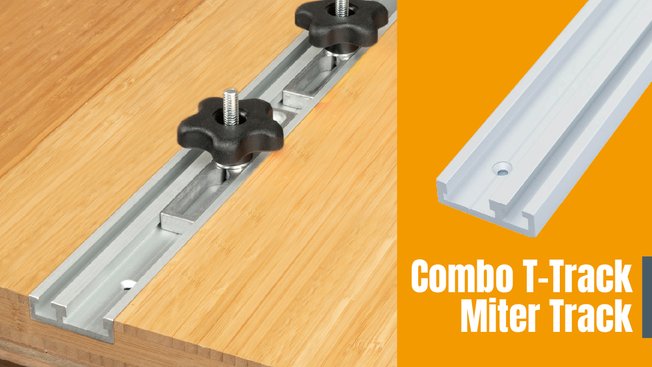 Combo T-Track Miter Track - POWERTEC Woodworking Tools and Accesories