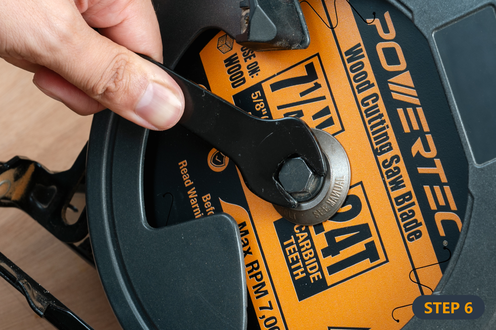 tighten the arbor nut securely