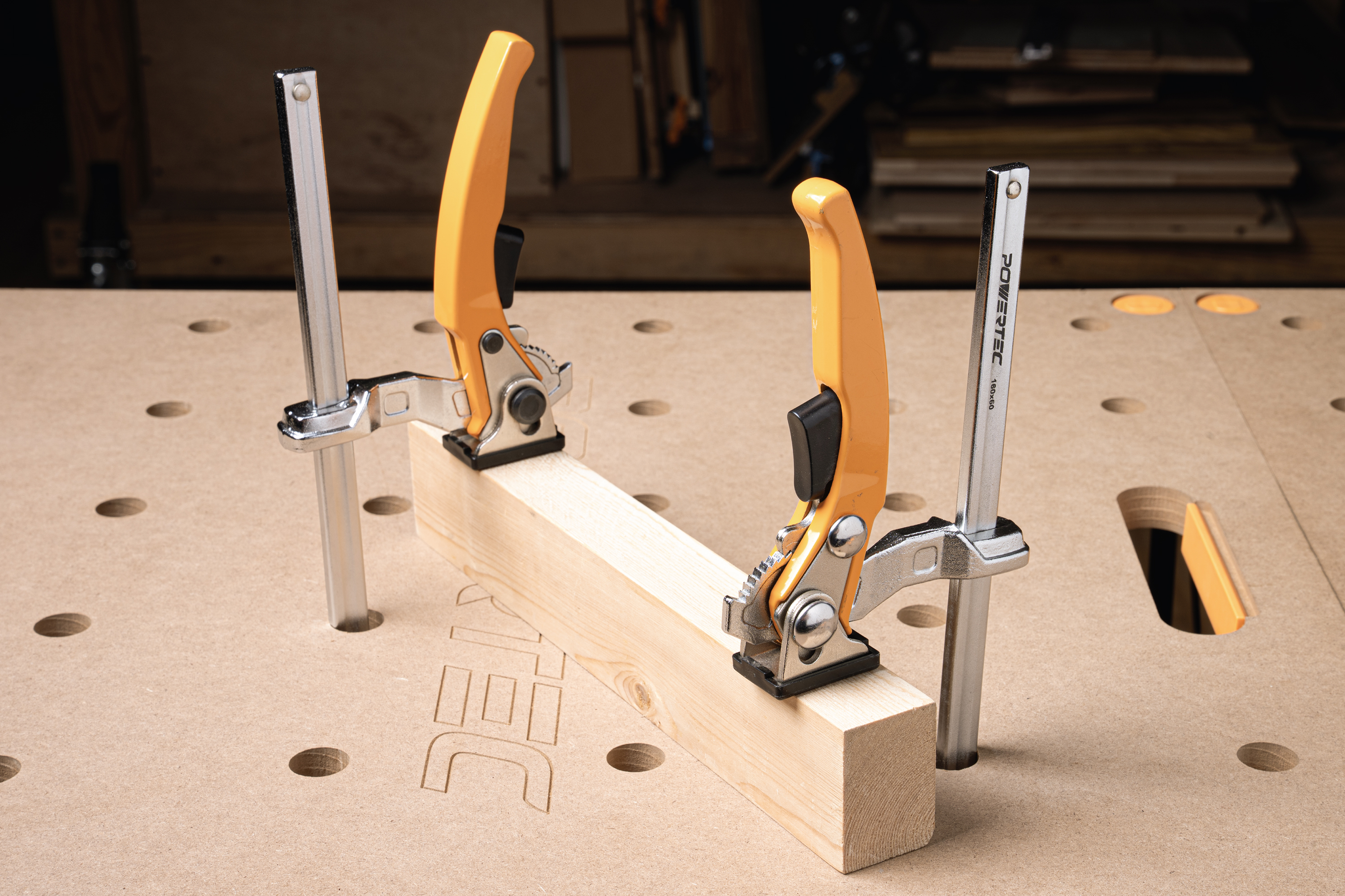 POWERTEC Quick Release Ratcheting Table Clamp